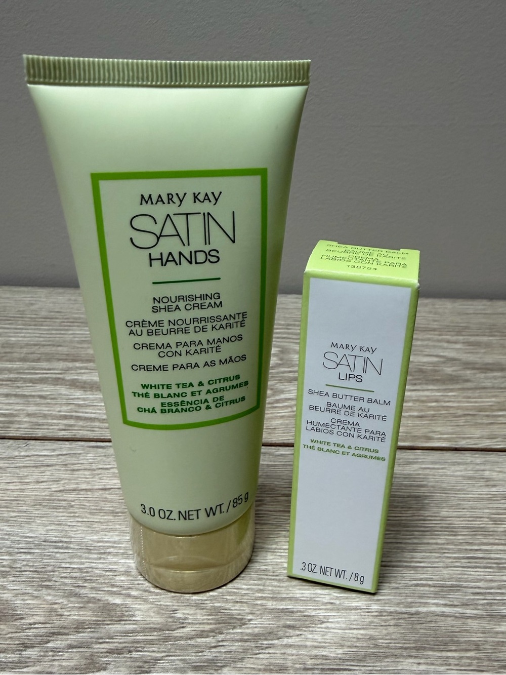 Mary Kay Satin Hands White Tea & Citrus Nourishing Shea Cream and Satin Lips NEW